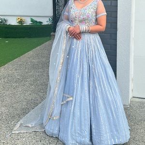 Blue Embellished INDIAN LEHENGA